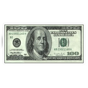 استیکر لپ تاپ طرح پول 100 دلاری 