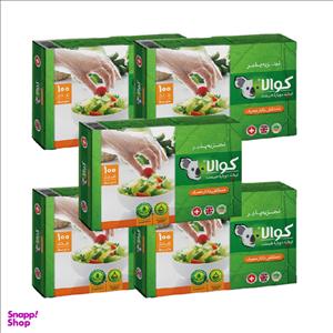 دستکش یکبار مصرف کوالا مدل آسان مصرف پنج بسته 100 عددی