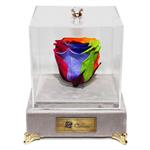 جعبه گل ماندگار گیتی باکس مدل رز جاودان 7 رنگ لاکچری ملانژ