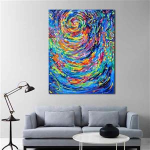 تابلو بوم طرح آبستره رنگی کد ART-2872