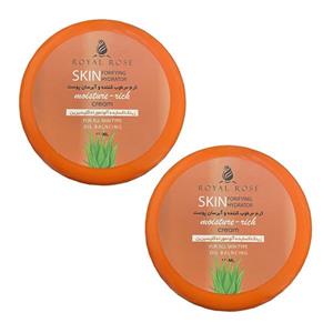 کرم آبرسان رویال رز مدل آلوئه ورا زینک اکساید و گلیسیرین حجم 220 میلی لیتر مجموعه 2 عددی