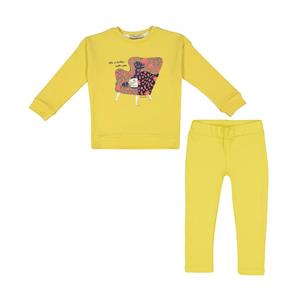 ست سویشرت و شلوار دخترانه پیانو مدل 1843-17 Piano Sweatshirt And Pants Set For Girl 