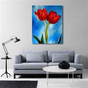 تابلو بوم طرح گل قرمز کد ART-2798
