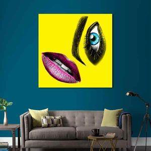 تابلو بوم طرح چشم و لب کد 2717