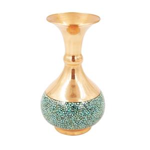 گلدان فیروزه کوبی مدل شلغمی کد 1017 