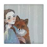 کاشی کارنیلا طرح نقاشی دختر و روباه کد wkk3241
