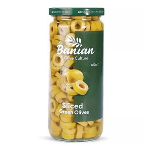 اسلایس زیتون سبز بانیان - 3 کیلوگرم