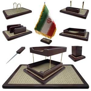 ست لوازم اداری رومیزی  طرح خاتم  مدل GK مجموعه 9 عددی