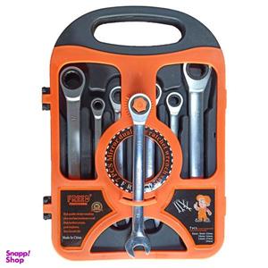 مجموعه آچار 7 عددی یکسر تخت یکسر جغجغه فرد مدل F007