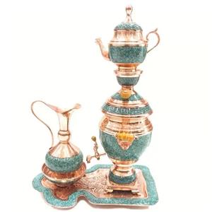 سرویس سماور 5 پارچه فیروزه کوبی کد 60 