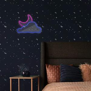 چراغ دیواری نئون دیزاین طرح Cloud-Vs-Moon_MLC