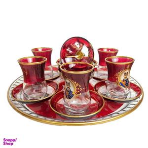 سرویس چایخوری 14 پارچه طرح شاه عباسی مدل 02