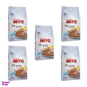 غذای خشک گربه میتو مدل MIX وزن 1000 گرم بسته 5 عددی