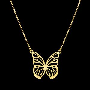 گردنبند طلا 18 عیار زنانه طلای مستجابی طرح پروانه کد 670183 