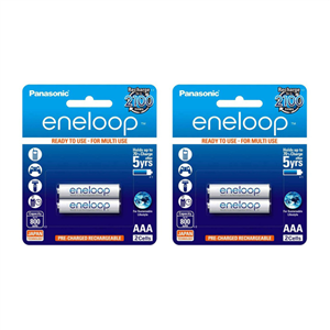 باتری نیم قلمی قابل شارژ پاناسونیک مدل eneloop 800mAh بسته 4 عددی