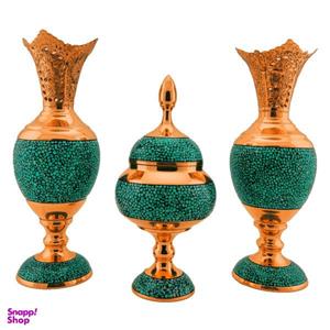 ست سه تکه گلدان و شکلات خوری فیروزه کوبی حامد کریمی مدل HF142 