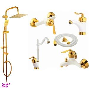 ست شیرآلات شیرالات رز مدل بیزانس رویال به همراه دوش حمام و شلنگ توالت