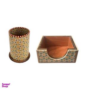 ست قلمدان و جای کاغذ یادداشت خاتم کاری کد IN 250 
