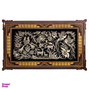 تابلو خاتم کاری طرح گل و مرغ کد 4080 