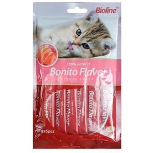 اسنک گربه بیولاین مدل Bioline Bonito Flavor وزن 15 گرم 