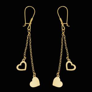گوشواره طلا 18 عیار زنانه طلای مستجابی مدل قلب کد 670164 