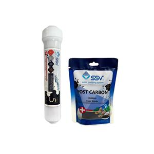 فیلتر دستگاه تصفیه آب اس اس وی مدل Post carbon مجموعه 2 عددی به همراه شارژ یدک مدل 01 وزن 140 گرم مجموعه 2 عددی
