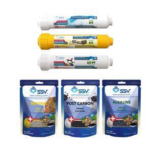 فیلتر دستگاه تصفیه آب اس اس وی مدل 567 مجموعه 3 عددی به همراه شارژ یدک وزن 140 گرم مجموعه 3 عددی