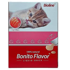 اسنک گربه بیولاین مدل Bonito flavor وزن 15 گرم بسته 24 عددی 