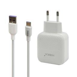 شارژر دیواری هیسکا مدل H-111Q به همراه کابل تبدیل microUSB