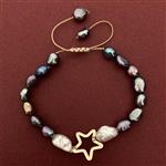 دستبند طلا 18 عیار زنانه الماسین آذر مدل ستاره کد SETAREH03