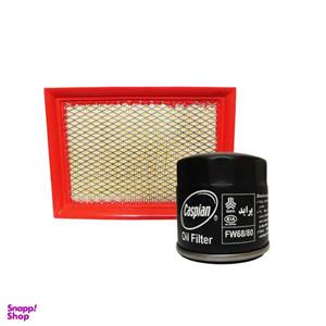 فیلتر هوا کاسپین مدل 68802199 به همراه فیلتر روغن مناسب برای پراید صبا