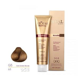 رنگ مو رویال آتوسا شماره 6.5 حجم 120 میلی لیتر رنگ بلوند طلایی تیره