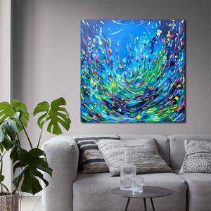 تابلو بوم طرح آبستره رنگی کد ART-2882