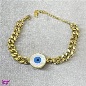 دستبند زنانه مدل صدف طرح چشم نظر کد 90685