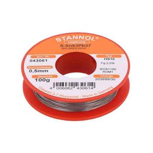 سیم لحیم استانول مدل 0.5mm - SN63PB37 وزن 100 گرم