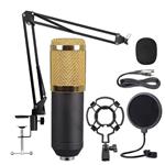 میکروفن کندانسر مدل Professional Condenser Microphone همراه با پایه تلسکوپی و پاپ فیلتر