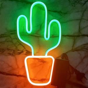 چراغ نئونی دیواری طرح کاکتوس