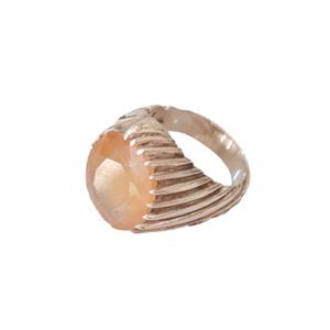 انگشتر نقره مردانه مدل یاقوت زرد افریقایی