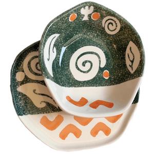 ست بشقاب و کاسه مدل صدف دریایی