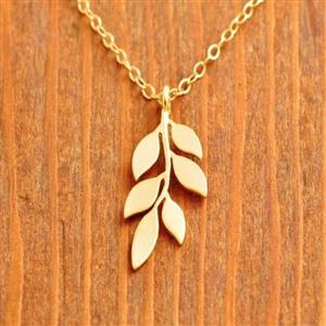 گردنبند طلا 18 عیار زنانه قیراط  طرح برگ کد GH3115 