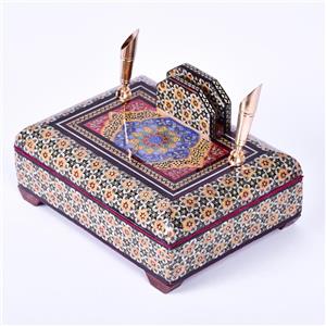 قلمدان خاتم کاری طرح خورشید کد 1511 
