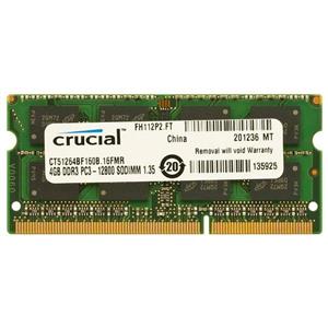 رم لپ تاپ DDR3L تک کاناله 1600 مگاهرتز CL11 کروشیال مدل PC3L-12800 ظرفیت 4 گیگابایت