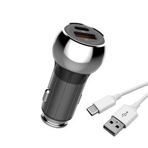شارژر فندکی الدینیو مدل C1 به همراه کابل تبدیل microUSB
