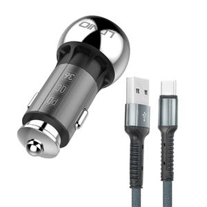 شارژر فندکی الدینیو مدل C1 به همراه کابل تبدیل microUSB