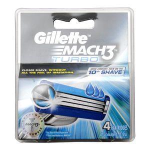 تیغ یدک ژیلت مدل Mach 3 Turbo Anti Theft ‏بسته 4 عددی