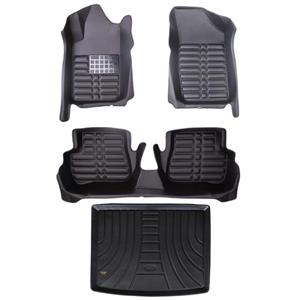 کفپوش پنج بعدی خودرو زرین فرش مدل A.M مناسب برای پژو 207 SD به همراه کفپوش صندوق خودرو