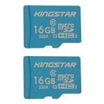 کارت حافظه microSDHC کینگ استار مدل X533 کلاس 10 استاندارد UHS-I U1 سرعت 85MBps ظرفیت 16 گیگابایت بسته دو عددی 