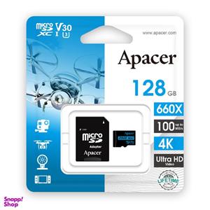 کارت حافظه microSDXC اپیسر مدل V30 A1 کلاس 10 استاندارد UHS-I U3 سرعت 100MBps ظرفیت128گیگابایت به همراه آداپتور SD