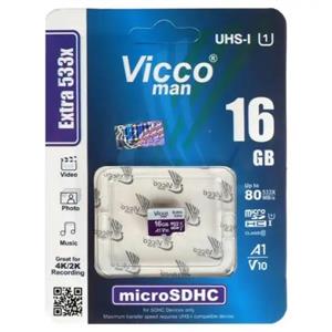 کارت حافظه microSDXC ویکومن مدل Extra 533X کلاس 10 استاندارد UHS-I U1 سرعت 80MBps ظرفیت 16گیگابایت