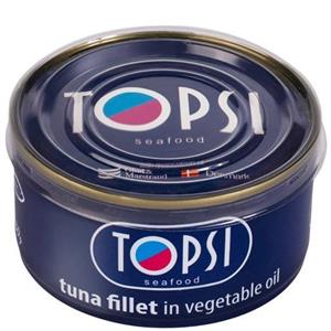 کنسرو ماهی فیله در روغن گیاهی تاپسی  - 180 گرم